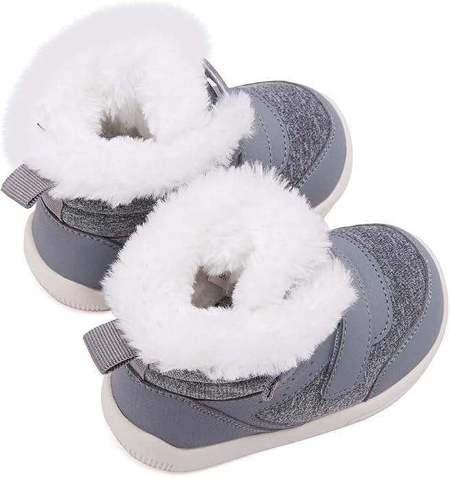 BMCiTYBM Toddler Baby Winter Snow Boots Boy Girl Faux Fur Warm Non Slip First - Image 5