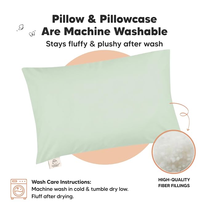 KeaBabies Toddler Pillow with Pillowcase, Jumbo 14X20 - Image 4