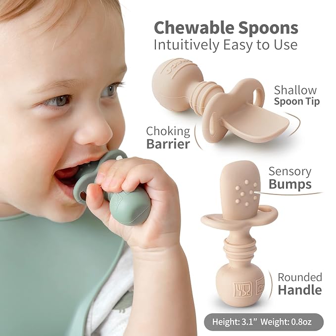 SAMiGO Silicone Baby Spoons Self Feeding 6+ Months - Image 3