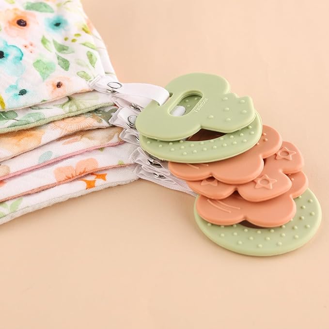Baby Bandana Drool Bibs 6-Pack and Teething Toys 6-Pack Made - Image 4