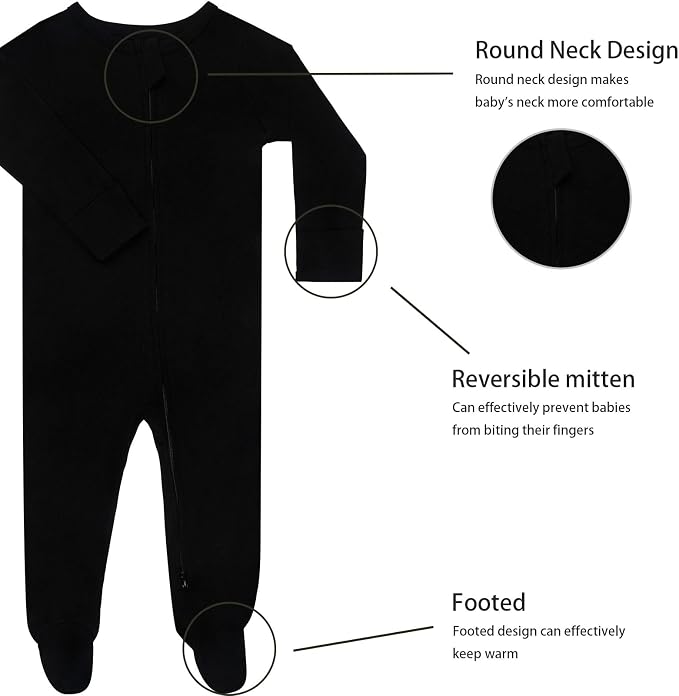 GUISBY Long Sleeve Baby Footed Pajamas - Image 2