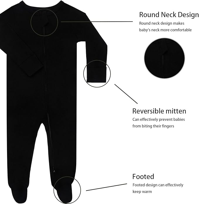 GUISBY Long Sleeve Baby Footed Pajamas - Image 2