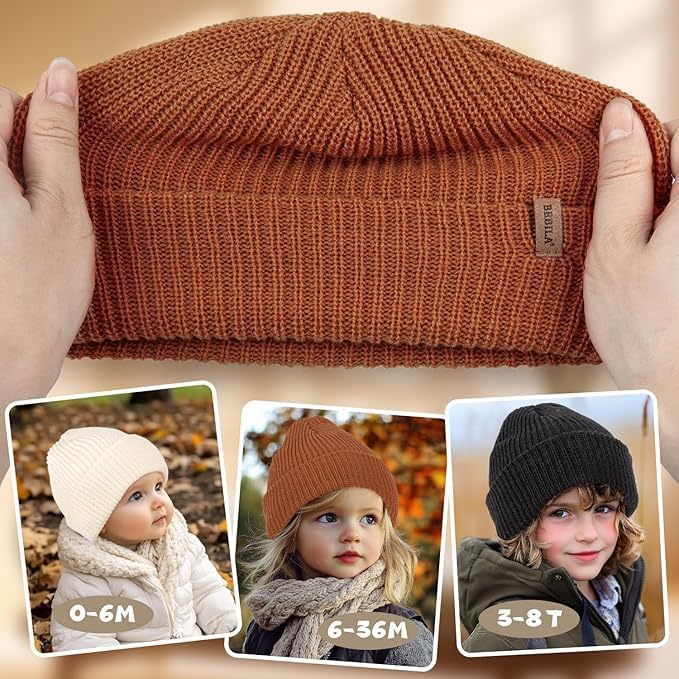 Bebila Baby Beanie Toddler Infant Winter Hats Knit Warm Caps - Image 3
