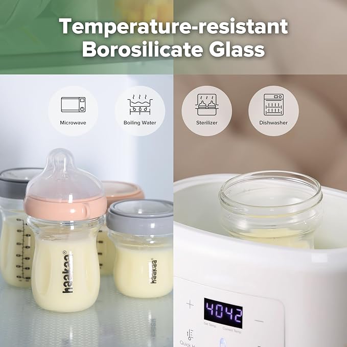 haakaa Gen.3 Natural Glass Baby Bottle Wide Neck Anti-Colic Variable Flow Nipple - Image 6