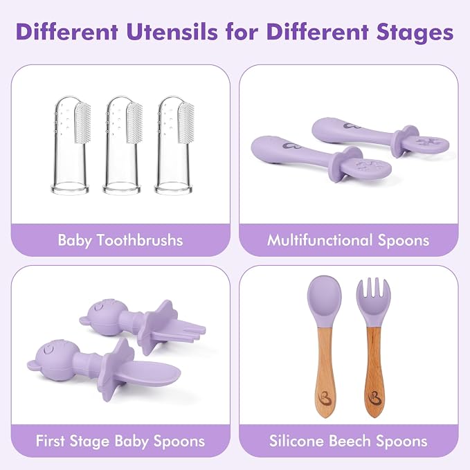 Silicone Baby Feeding Set Essentials, Baby Led Weaning Supplies, Baby Spoons - Image 4
