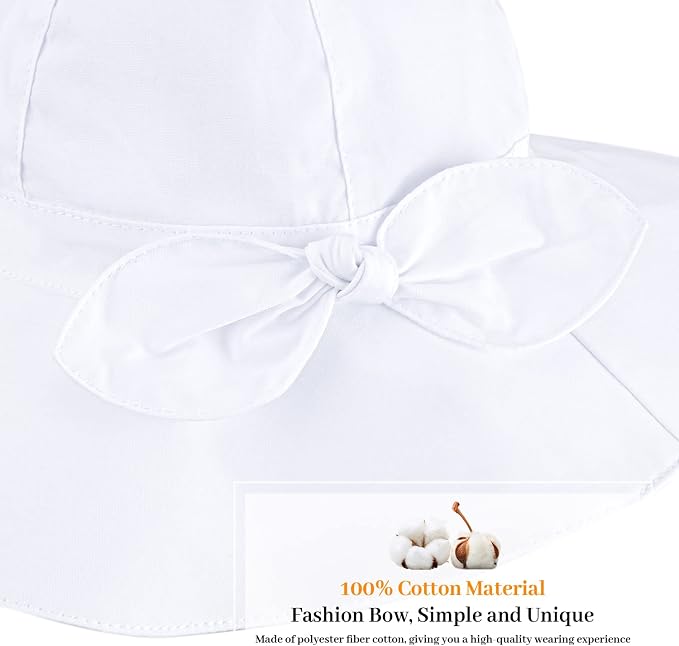 Baby Girl Sun Hat with UPF 50+ Outdoor Adjustable Beach Hat with Wide Brim - Image 3
