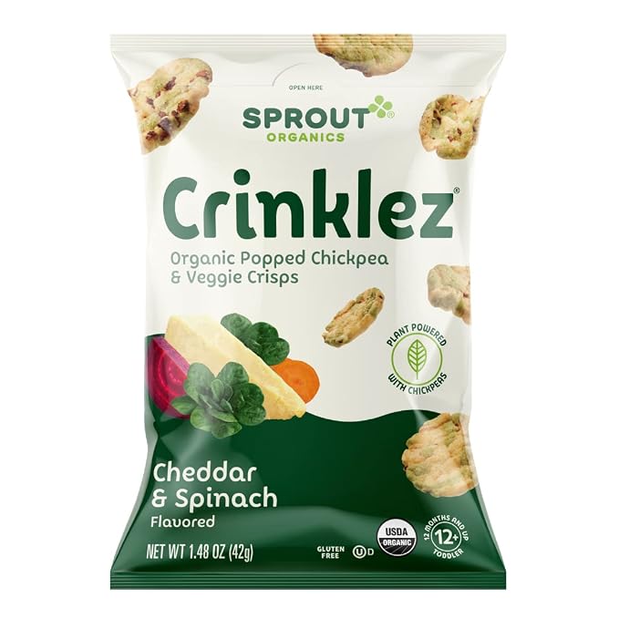Sprout Foods Inc Organic Baby Food Toddler Snacks Crinklez, Cheesy Spinach - Image 2