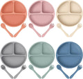 6 Pack Suction Plates for Baby by Potchen