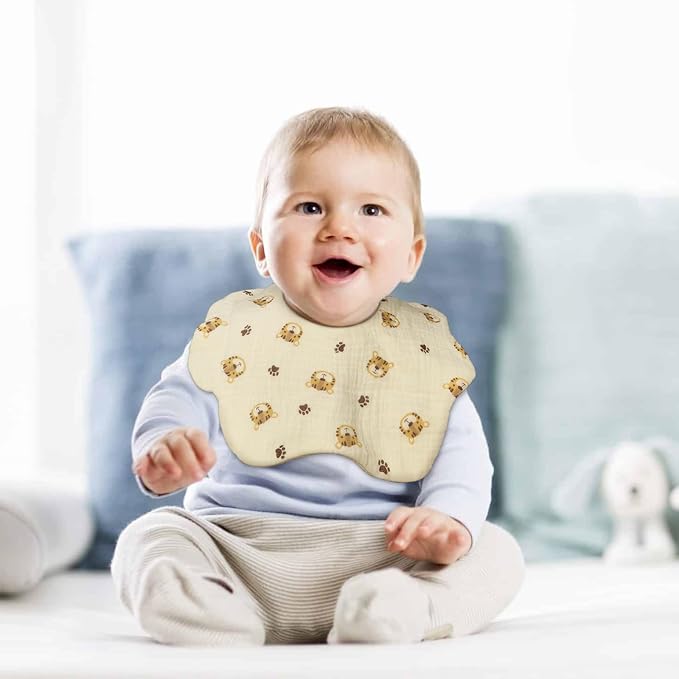 Muslin Baby Bibs for Drooling and Teething Newborn Drool Bibs for Baby Girl Boy - Image 5