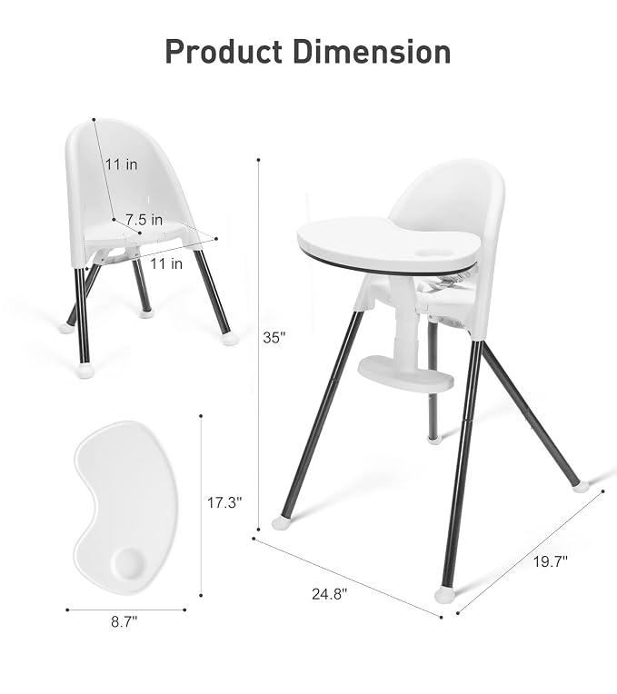 Funny Supply 3-in-1 Cute Folding High Chair, High Chairs - Image 5