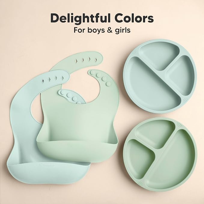 KeaBabies 2-Pack Silicone Baby Bibs - Image 7