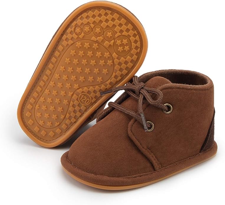 Baby Unisex Warm Snow Boots Newborn Leather Fur Lace Up Ankle Anti-Slip Rubber by ZoolarForBaby