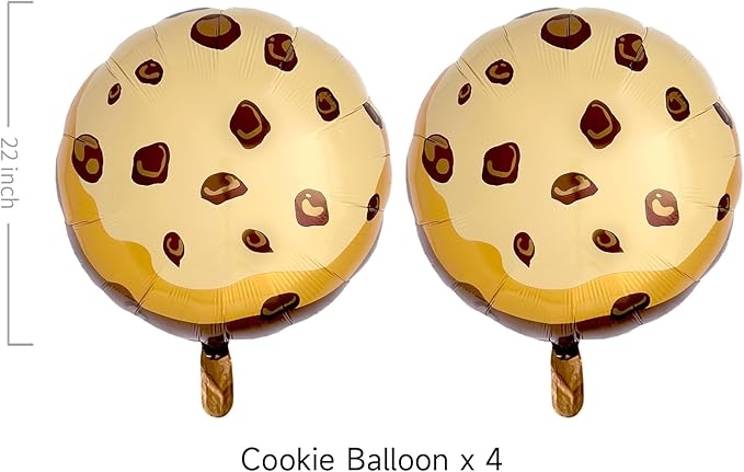 Chocolate Chip Cookie Balloons– Milk and Cookies Party Decorations - Image 2