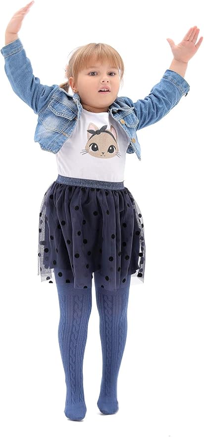 EPEIUS Baby Girl Tights Thick Cable Knit Leggings Stockings Cotton Pantyhose - Image 4