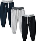 GFQLONG 3 Pack Toddler Boys Sweatpants Kids Active Jogger Pants by GFQLONG
