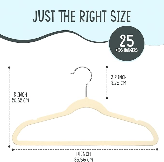 25 Premium Kids Velvet Hangers - Image 2