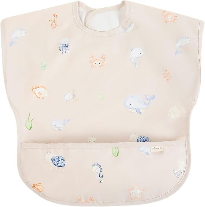 Ali+Oli Smock Bibs for Babies, BPA-Free Oeko-Tex Certified, Waterproof Baby by AliOli