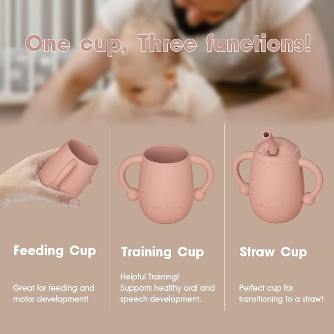 Cuddle Campus 100% Silicone Baby Training Cup, Shatterproof Toddler Sippy Cups - Image 2