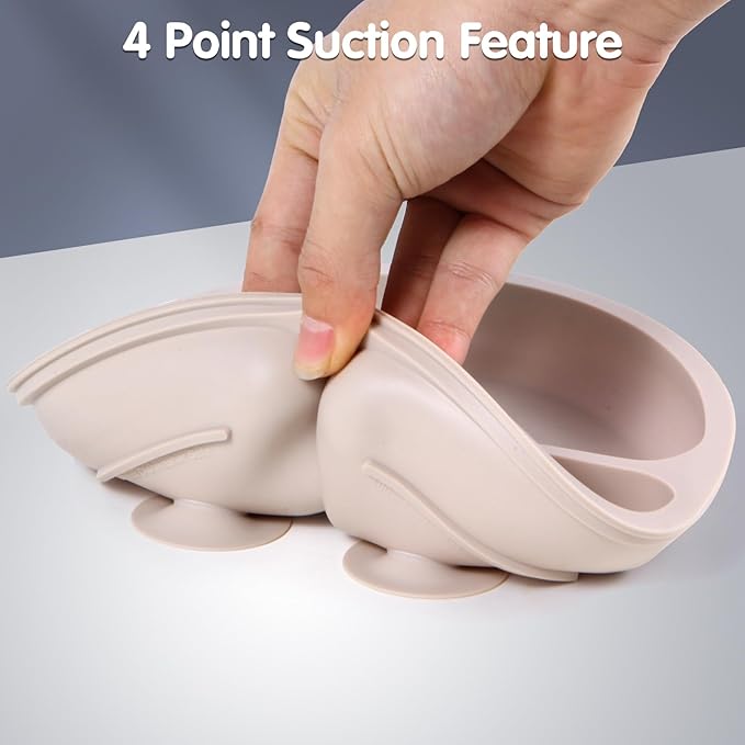 Baby Feeding Set, 2 Pack Silicone Baby Plates - Image 4