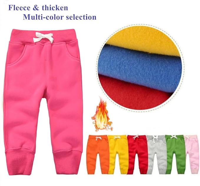 CuteOn Unisex Toddler Jogger Pants Kids Cotton Elastic Waist Winter Baby - Image 3