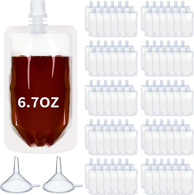 Meanplan 100 Pcs Plastic Pouches Bulk Reusable Squeeze Pouches Clear Plastic - Image 7