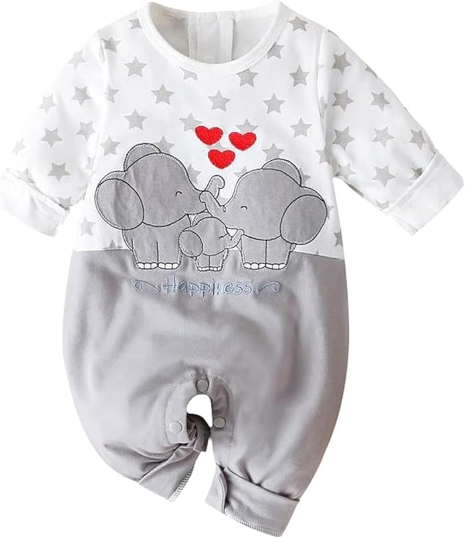 Cute Giraffe + Zebra With Floral Print Long Sleeve Baby Girl Clothes White by AOSWEP