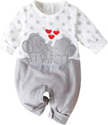 Cute Giraffe + Zebra With Floral Print Long Sleeve Baby Girl Clothes White by AOSWEP