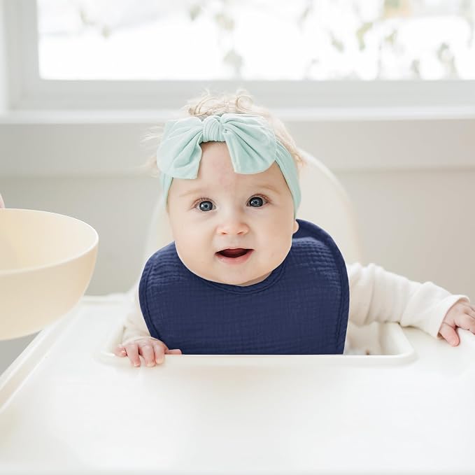 Konssy Muslin Baby Bibs 8 Pack Baby Bandana Drool Bibs Cotton - Image 6