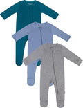 Jimonda Baby Romper Boys Girls Bamboo Pajamas 2-Way Zipper Footed Unisex Zip-Up by JimondaBaby