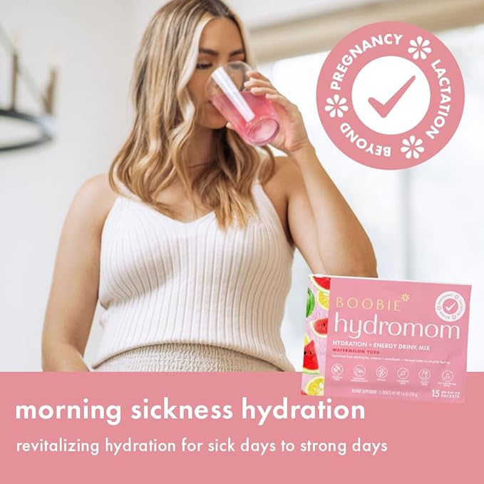 Boobie Hydromom Superfood Electrolyte Drink Mix, Watermelon Yuzu | Refreshing - Image 3