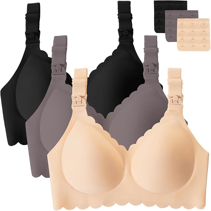Gailife 3 Pack Nursing Bras for Breastfeeding Seamless Wireless Maternity Bras by Gailife