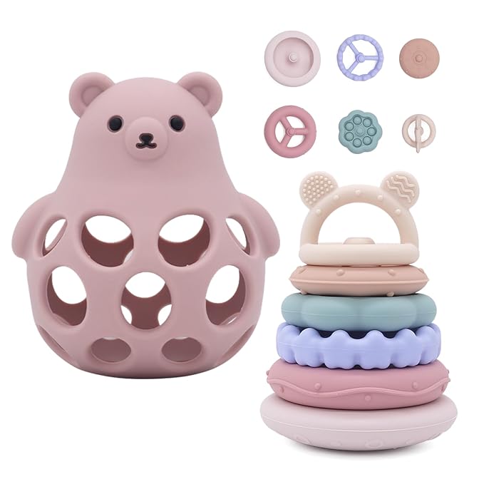 Baby Bear Teething & Stacking Toy Set by CuddleCubsCreations