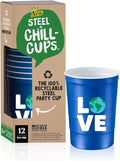 16 oz. Party Cup Earth Day 'Love' Planet Recycle Design by SteelChillCups