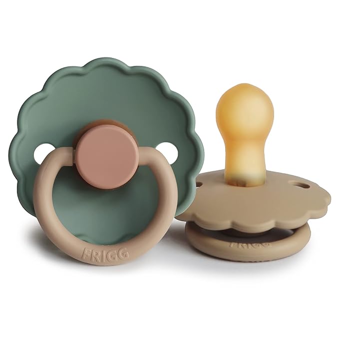 FRIGG Daisy Natural Rubber Baby Pacifier | Made in Denmark | BPA-Free 2-Pack by mushie