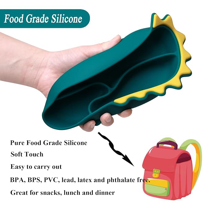 Suction Plates for Baby, Silicone Toddler Plates - Image 5