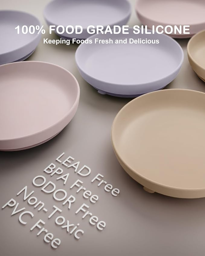 Classic Suction Toddler Plates 3 PCS, Food Grade Silicone Baby Plate - Image 4