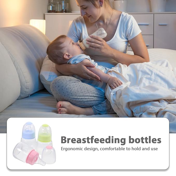 Kisangel Mini Baby Bottles 3pcs Baby Bottle Plastic Travel Food Feeder - Image 4