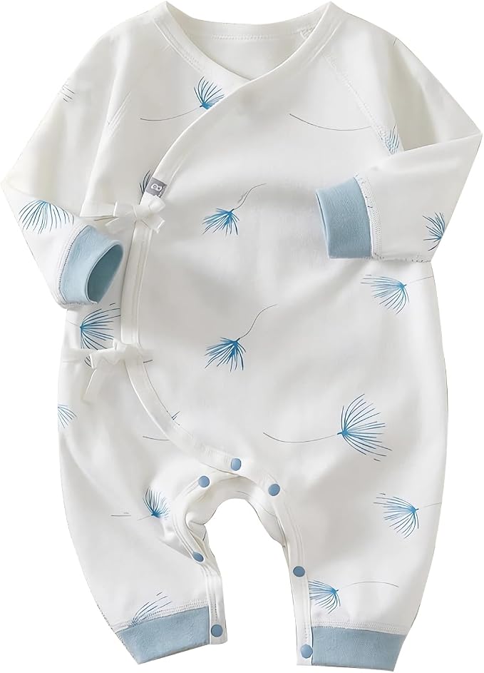 100% Organic Cotton Soft 0-6 Months Unisex Footless Newborn Baby Sleepers by Cherie+Kids