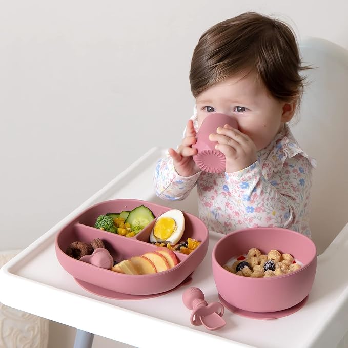 SAMiGO Silicone Baby Feeding Set, Baby Led Weaning Supplies, Suction Bowl Plate - Image 7