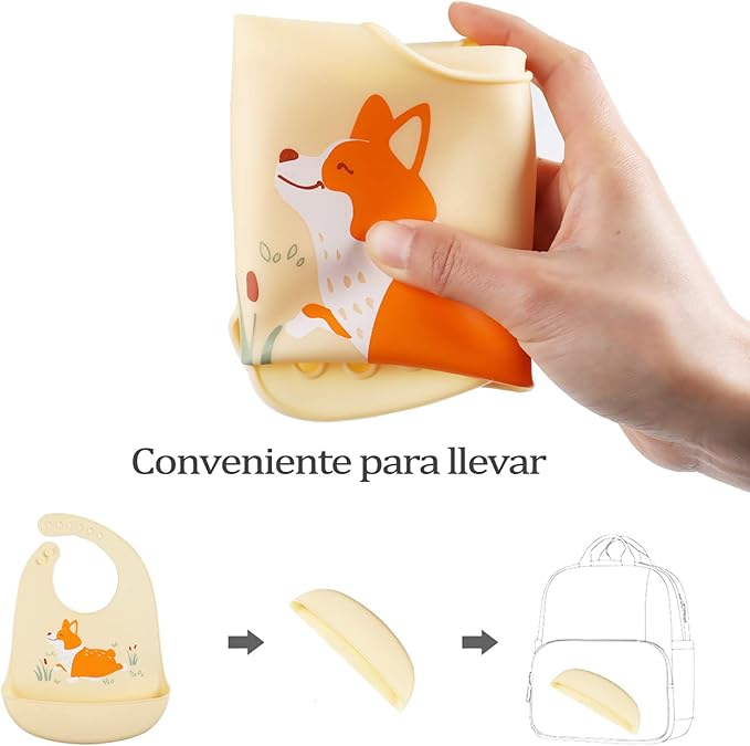 Baby Silicone Feeding Bibs - Image 5