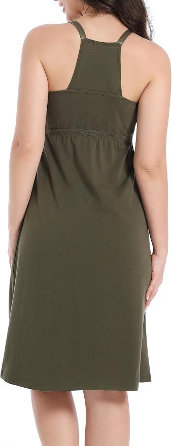 SUIEK 3-Pack Maternity Nursing Nightgown Cotton Breastfeeding Dress Pregnancy - Image 5
