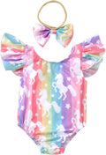 Toddler Girl Baby Ruffles Mermaid Fish Scale Swimsuit One Piece Swimwear by Hiha
