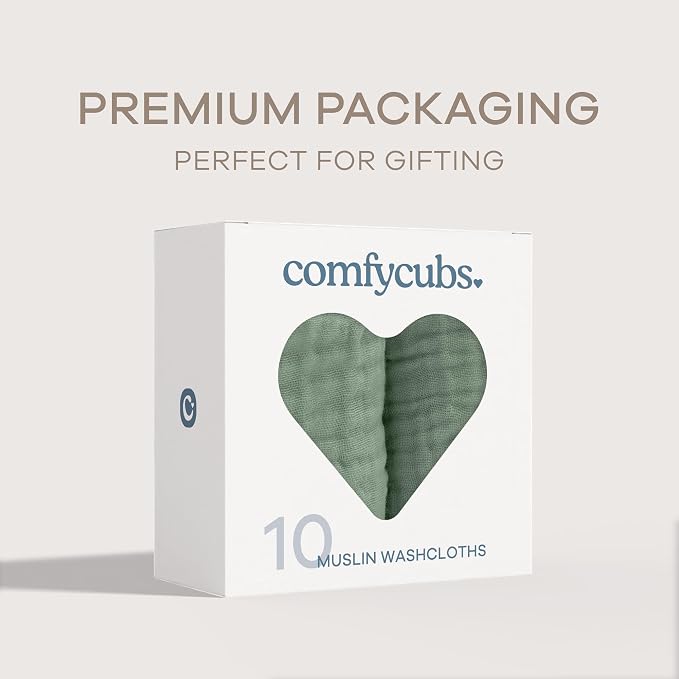 Comfy Cubs Muslin Baby Washcloths 10 Pack - Image 6