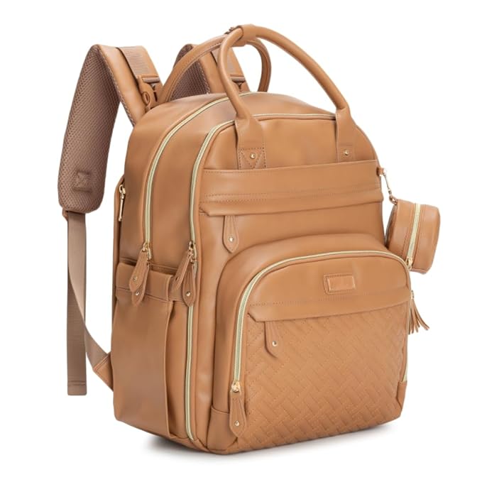 BabbleRoo Leather Diaper Bag Backpack by BabbleRoo