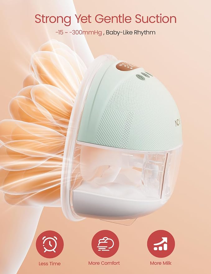 NCVI Wearable Breast Pump Hands Free, Portable Electric Breastfeeding Pump - Image 3