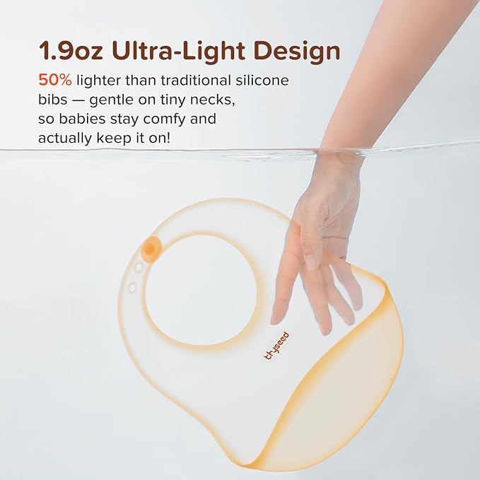thyseed Ultra Thin & Light Waterproof Silicone Bibs - Image 3