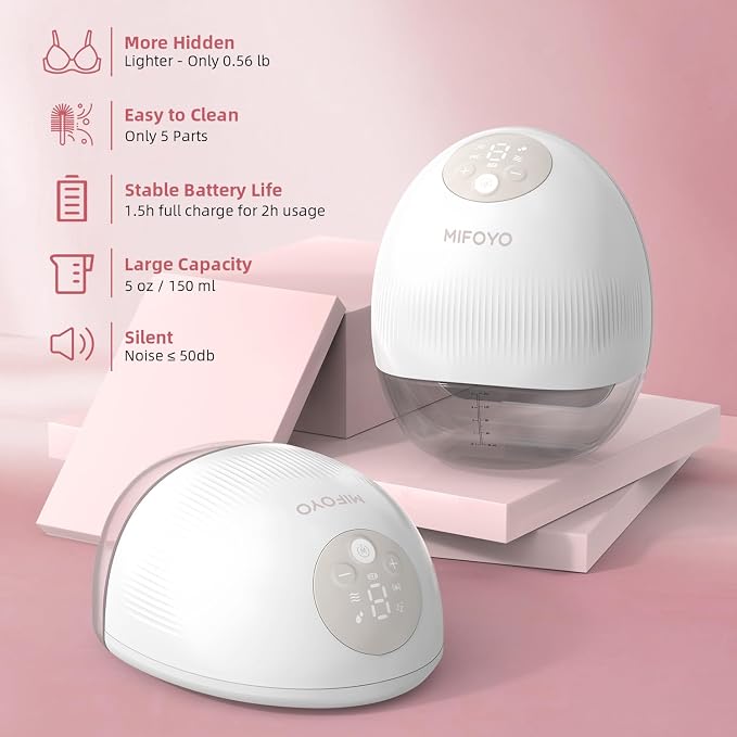 Breast Pump, Wearable Breastfeeding Pump, Electric Breast Pumping, Hands Free - Image 4