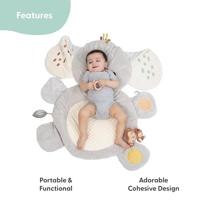 The Peanutshell Tummy Time Mat Girl and Bunny Baby Lovey- Baby Floor Play Mats - Image 3