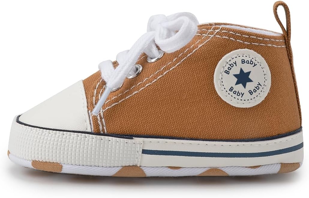 Meckior Baby Girls Boys Canvas Sneakers Soft Sole High-Top Ankle Infant First - Image 6