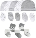 Newborn Baby Boy Girl Caps Mittens Socks Set Cotton Baby Essentials Accessories by MAMIMAKA